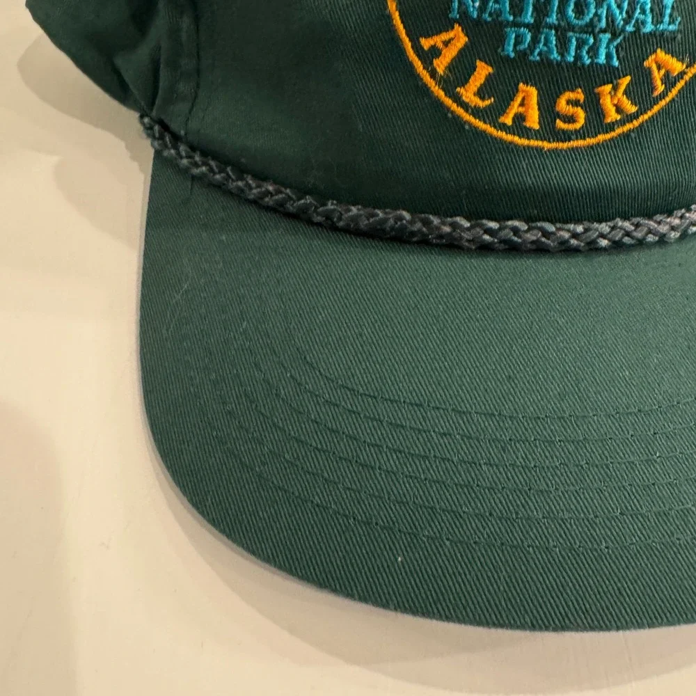 Denali National Park Alaska‎ Embroidered Rope Hat Green Adult One Size Snapback